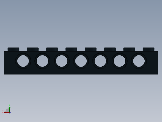 乐高机械组积木（横梁）-370226 Black Technic Brick 1 x 8 with Holes后视缩略图