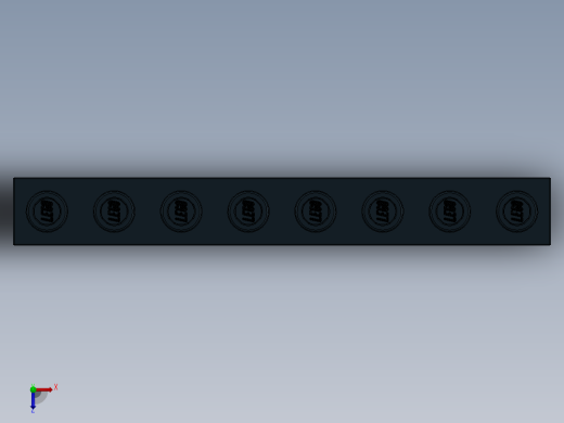 乐高机械组积木（横梁）-370226 Black Technic Brick 1 x 8 with Holes俯视缩略图