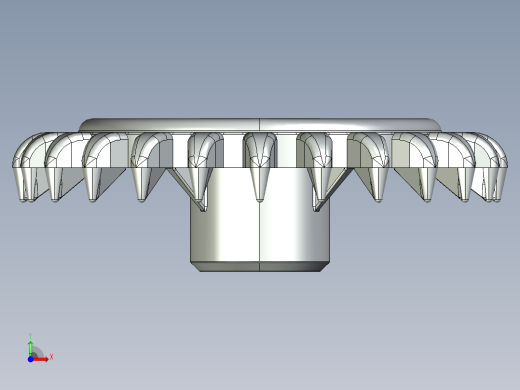 3650 Medium Stone (Light Bluish) Grey Technic Gear 24 Tooth Crown Type III (x pattern).STEP前视缩略图
