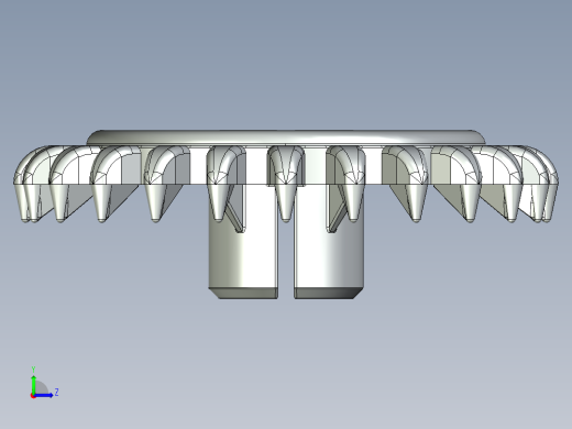 3650 Medium Stone (Light Bluish) Grey Technic Gear 24 Tooth Crown Type III (x pattern).STEP左视缩略图