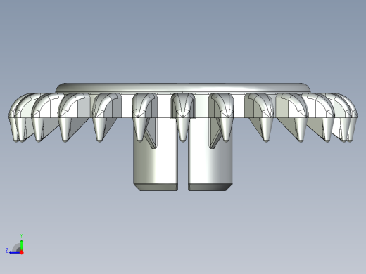 3650 Medium Stone (Light Bluish) Grey Technic Gear 24 Tooth Crown Type III (x pattern).STEP右视缩略图