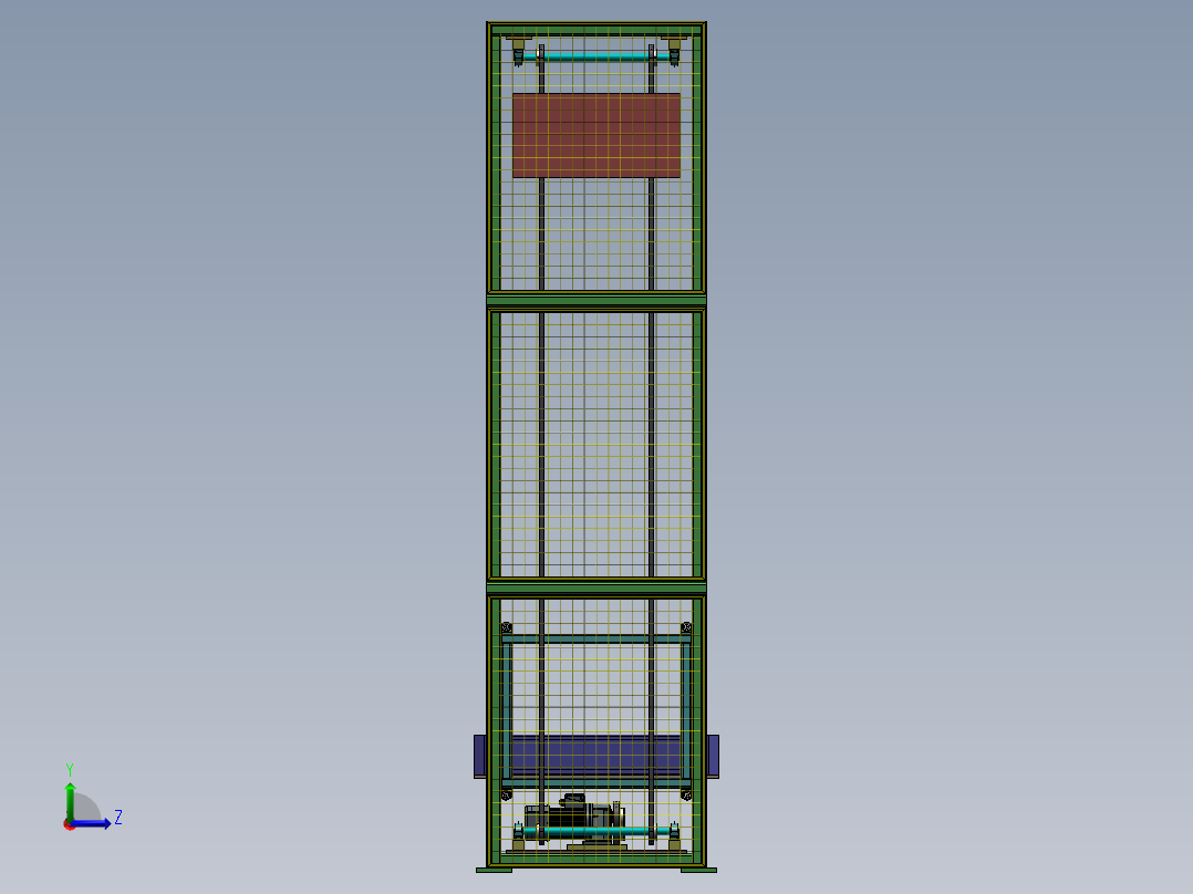 提升机三维模型左视图