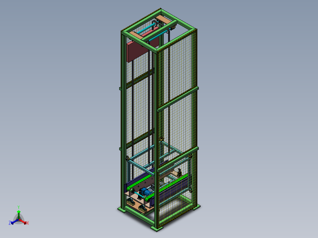 提升机三维模型正等轴测图