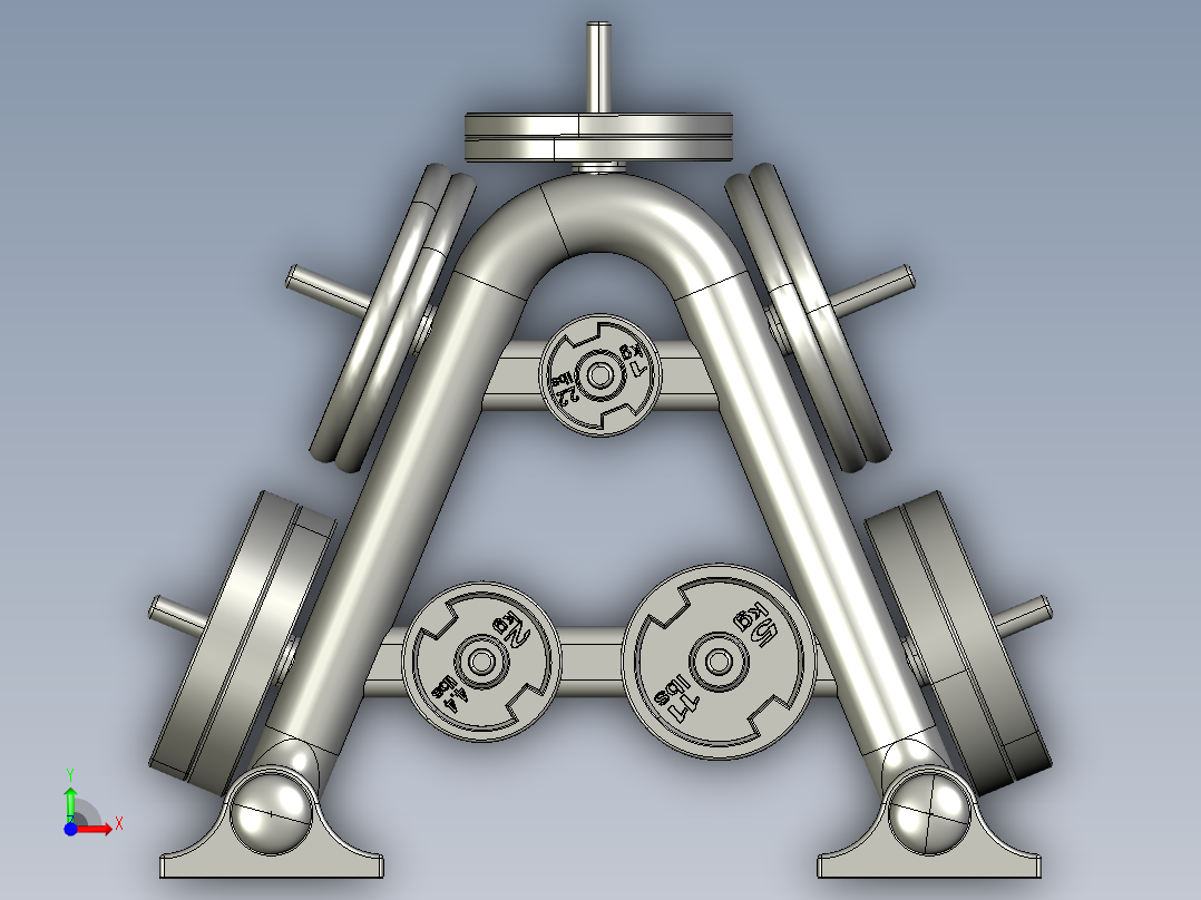 重量板架前视图