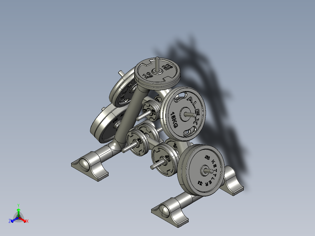 重量板架正等轴测图