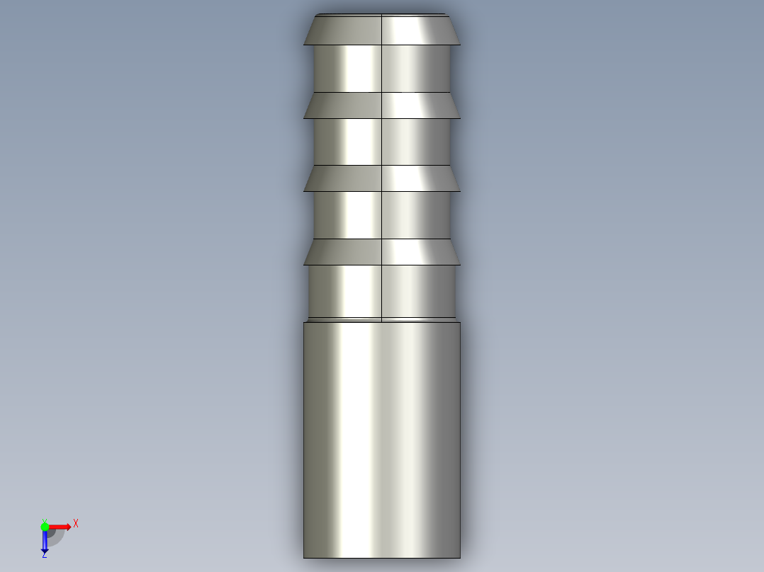 软管与硬管连接用工业通用接头0122_15_13俯视图