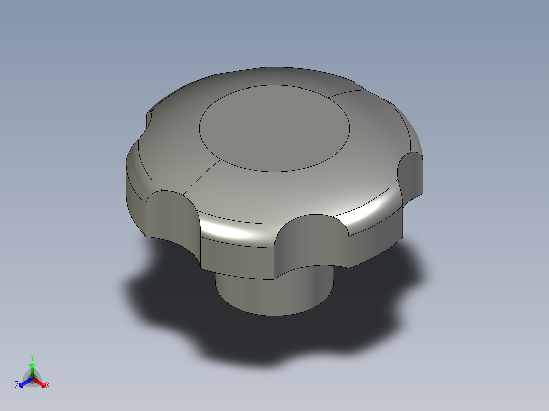 星型把手(不銹鋼)HK-SUS-3D多系列多零件图纸模型主视图