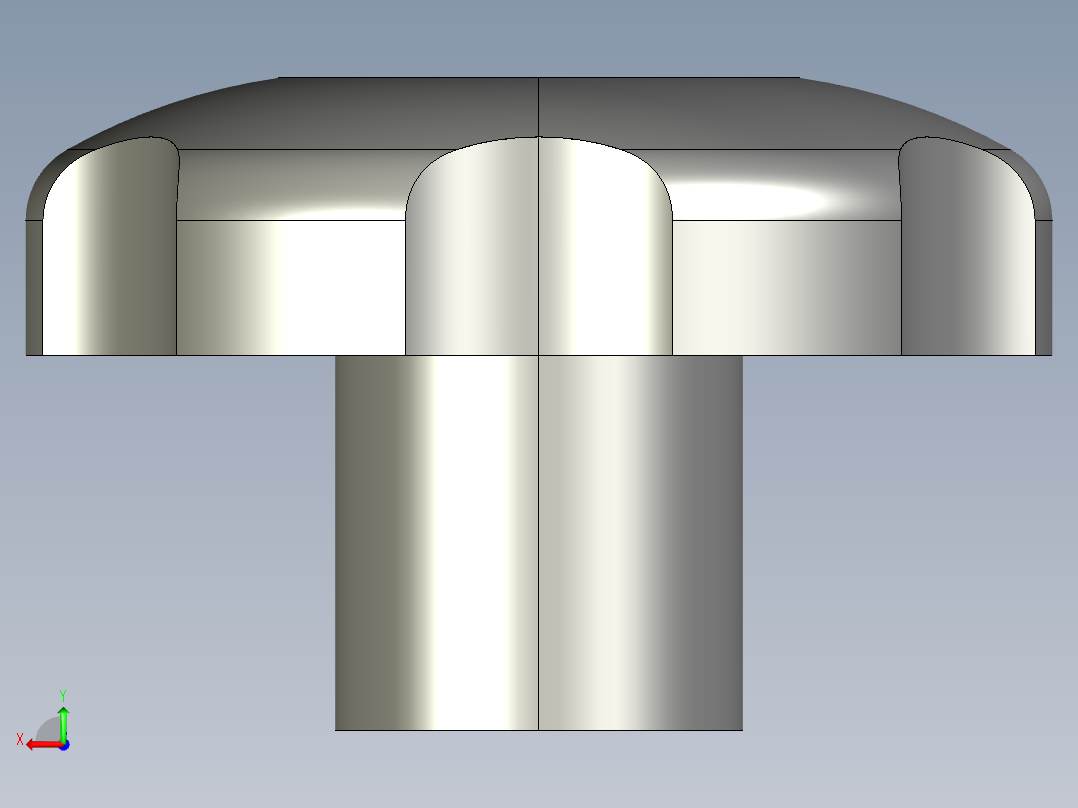 星型把手(不銹鋼)HK-SUS-3D多系列多零件图纸模型后视图