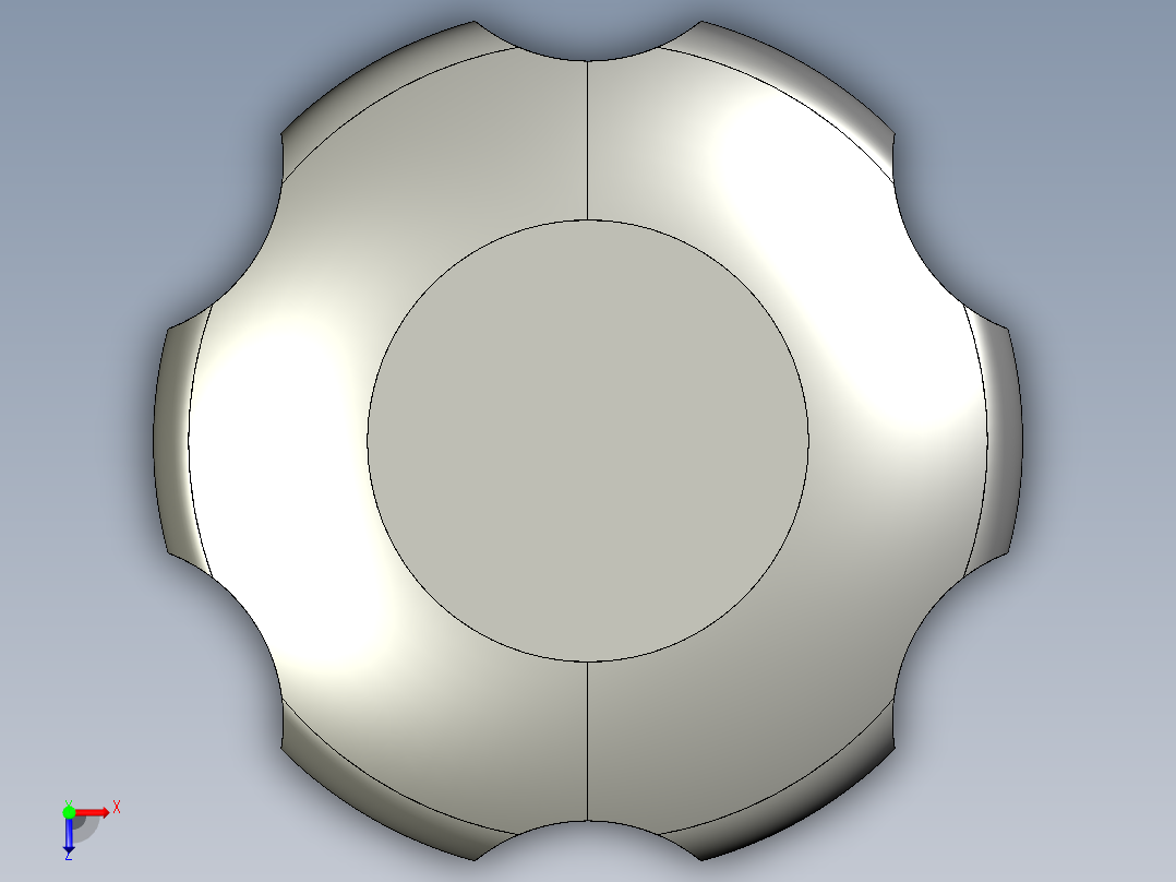星型把手(不銹鋼)HK-SUS-3D多系列多零件图纸模型俯视图