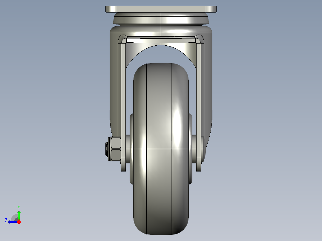 标准脚轮-WH-5014-76 4in SWIVEL PLATE MOUNTING H=133 45x75mm pitch右视图