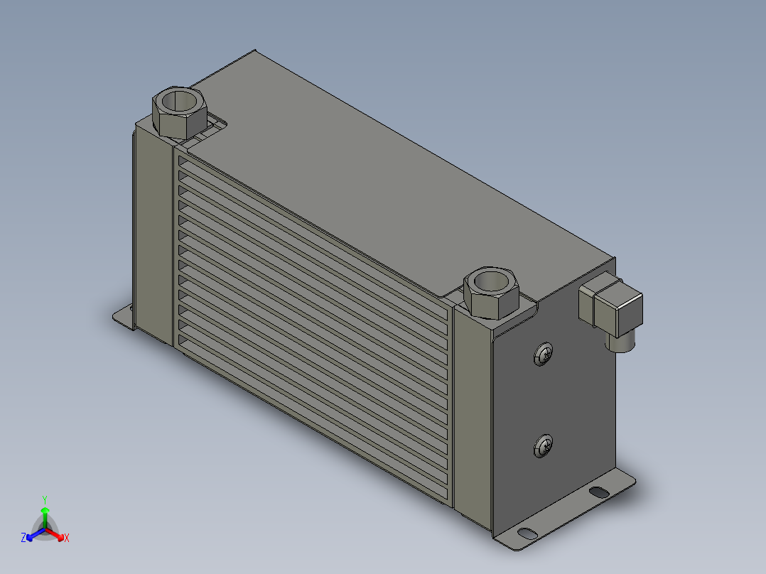 AH0608TL-DC-AC油冷散热器正等轴测图