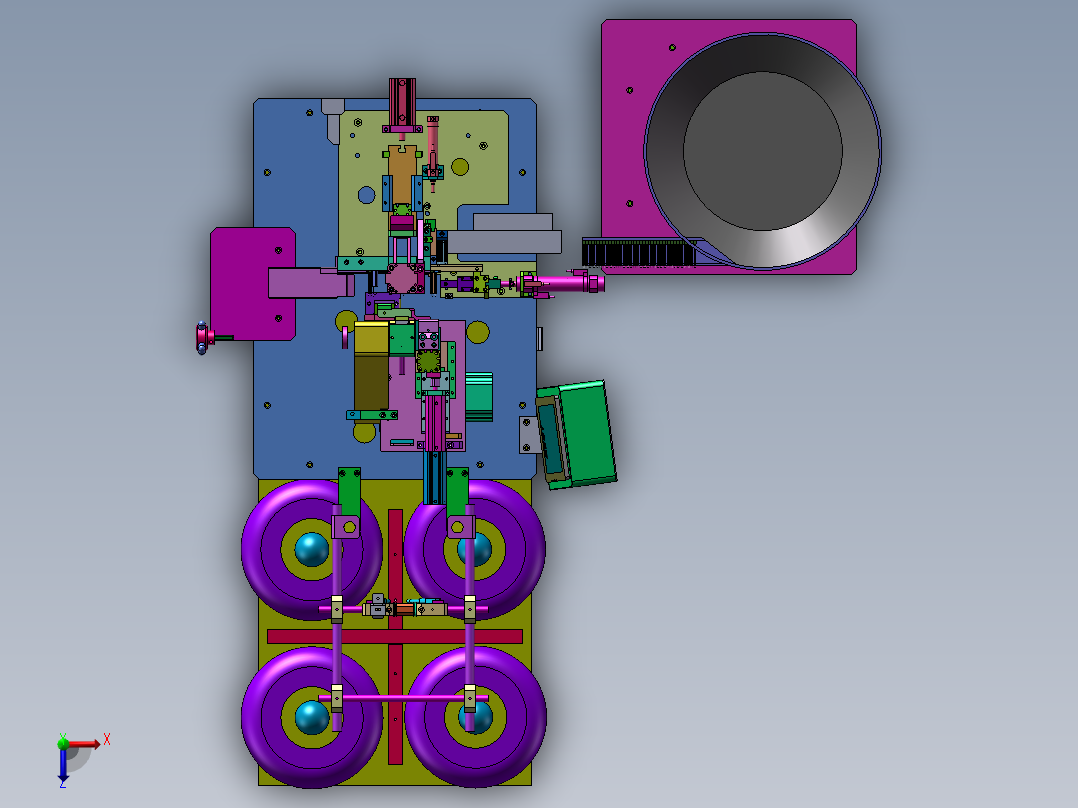 LDE装套管机俯视图