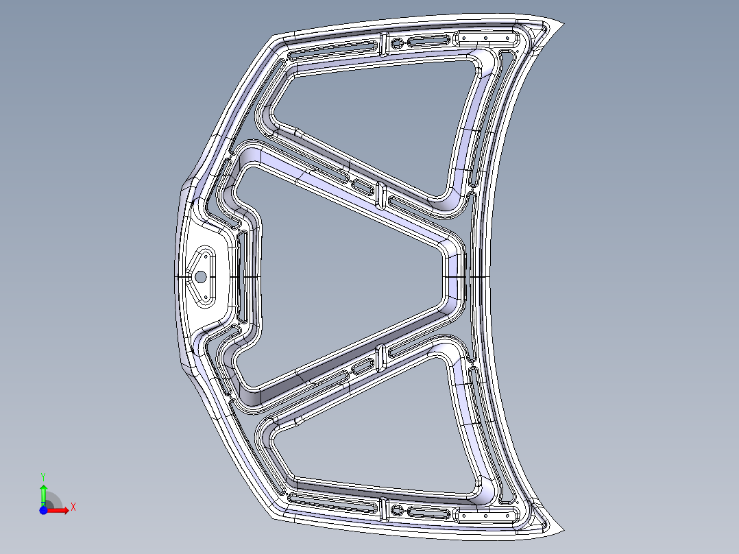 引擎盖加固--catia前视图