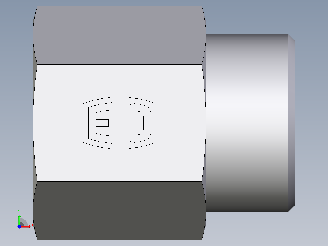 卡套式工业通用硬管接头EO_Swivel_connector_GAI25S1NPT71X前视图