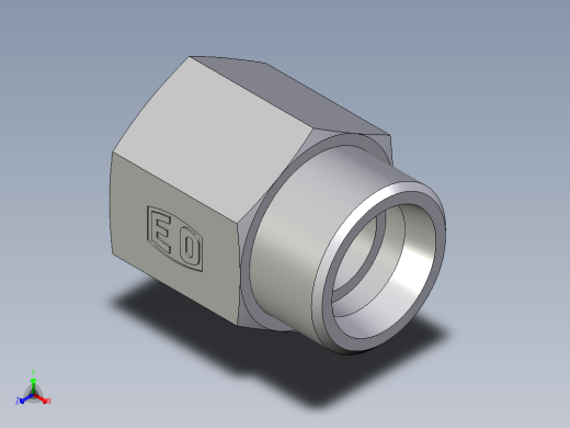 卡套式工业通用硬管接头EO_Swivel_connector_GAI25S1NPT71X正等轴测缩略图