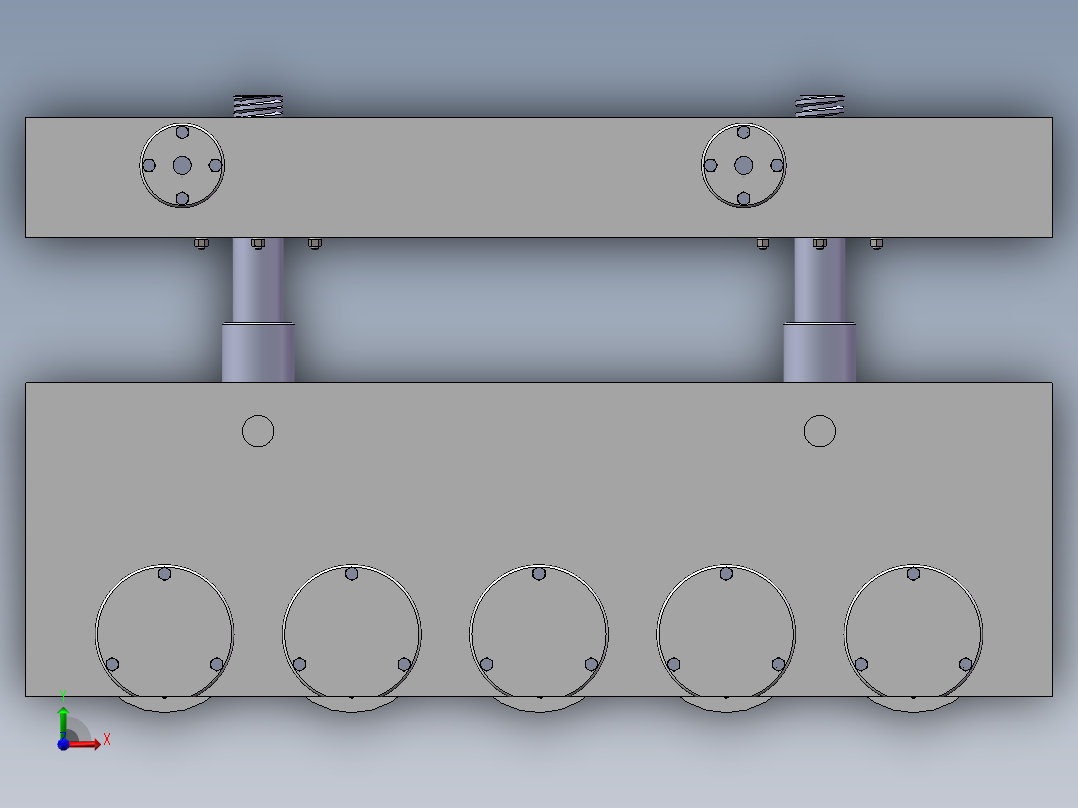JX223-自动控制液压板料剪切生产线设计—展平、送料机设计前视图