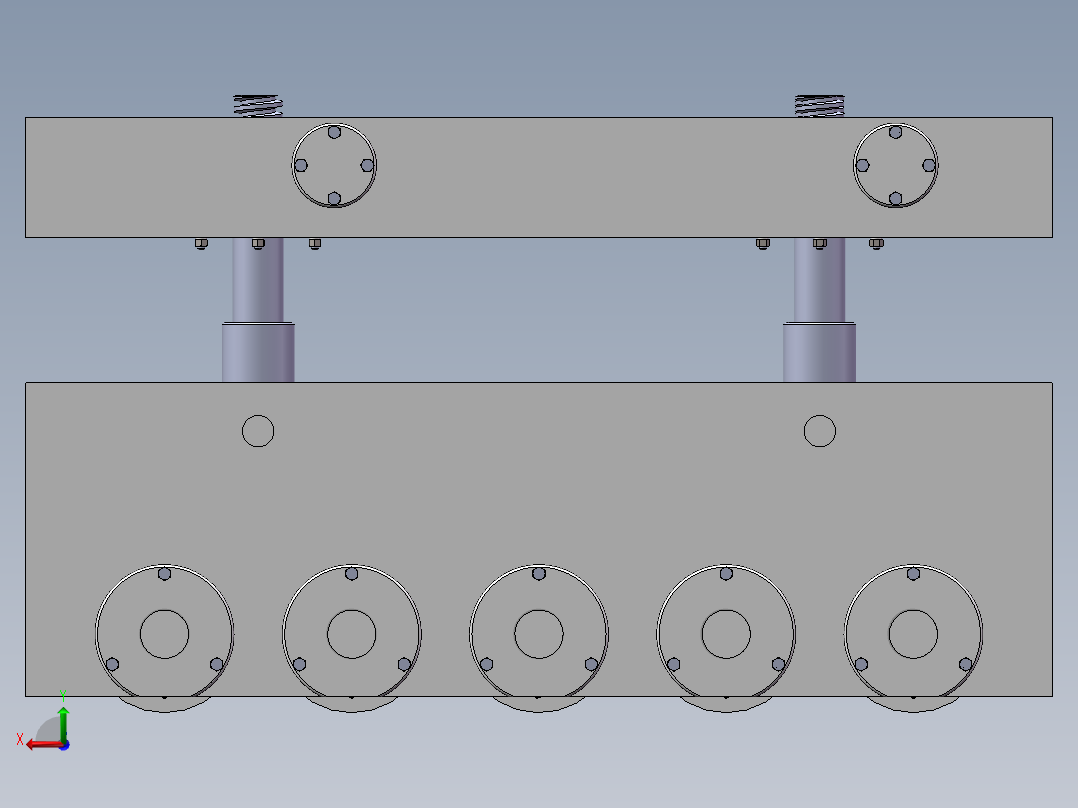 JX223-自动控制液压板料剪切生产线设计—展平、送料机设计后视图