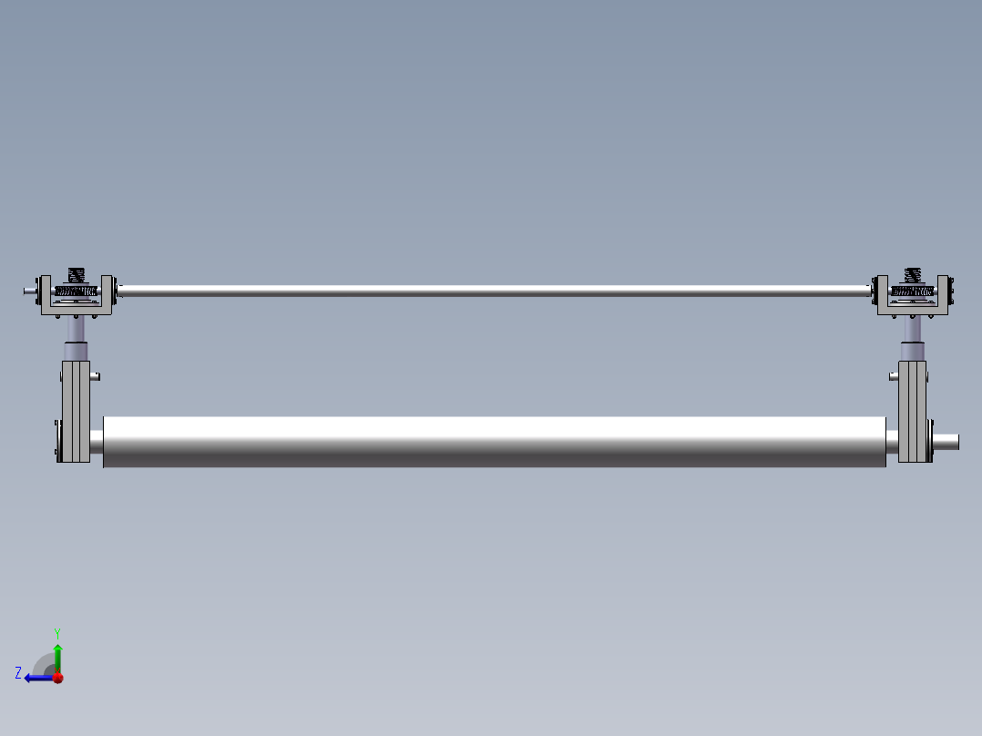 JX223-自动控制液压板料剪切生产线设计—展平、送料机设计右视图