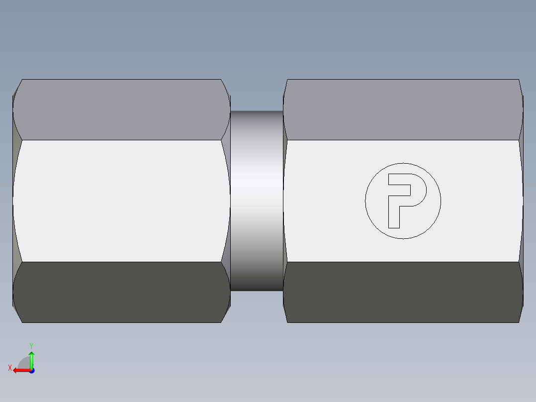 卡套式工业通用硬管接头EO_Swivel_connector_GAI06LR71后视图