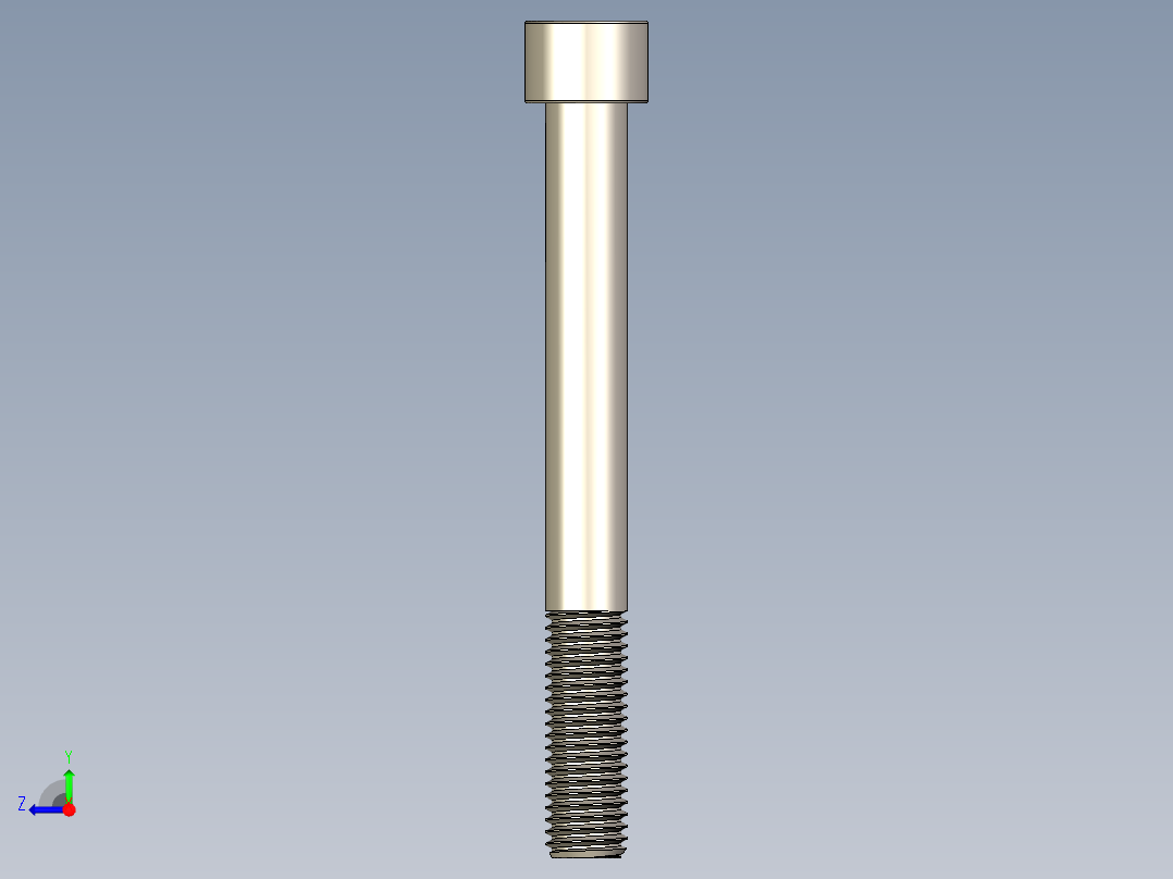 Screw_DIN_912_M12x110_A2.STEP公制内六角螺钉右视图