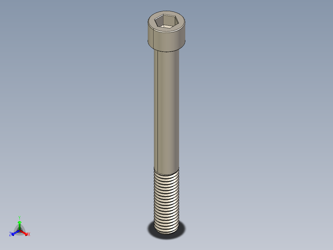 Screw_DIN_912_M12x110_A2.STEP公制内六角螺钉正等轴测图