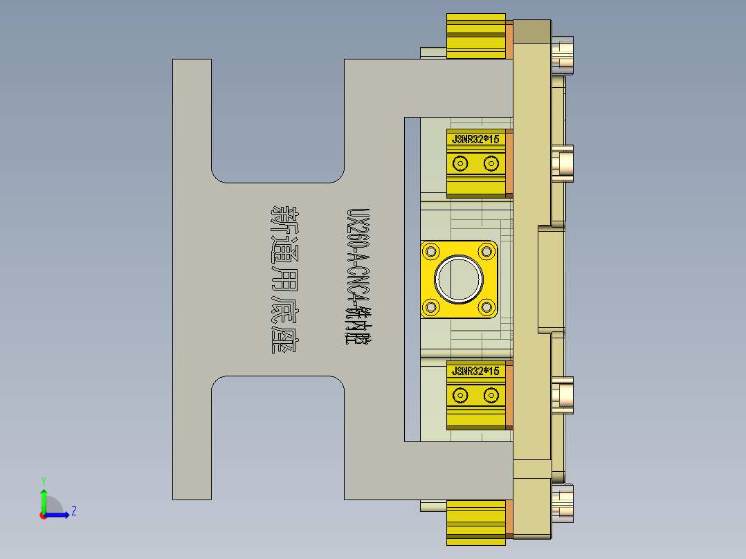 W7600-A-笔记本CNC工装夹具三维模型CNC1铣PL面+避位-201209左视图