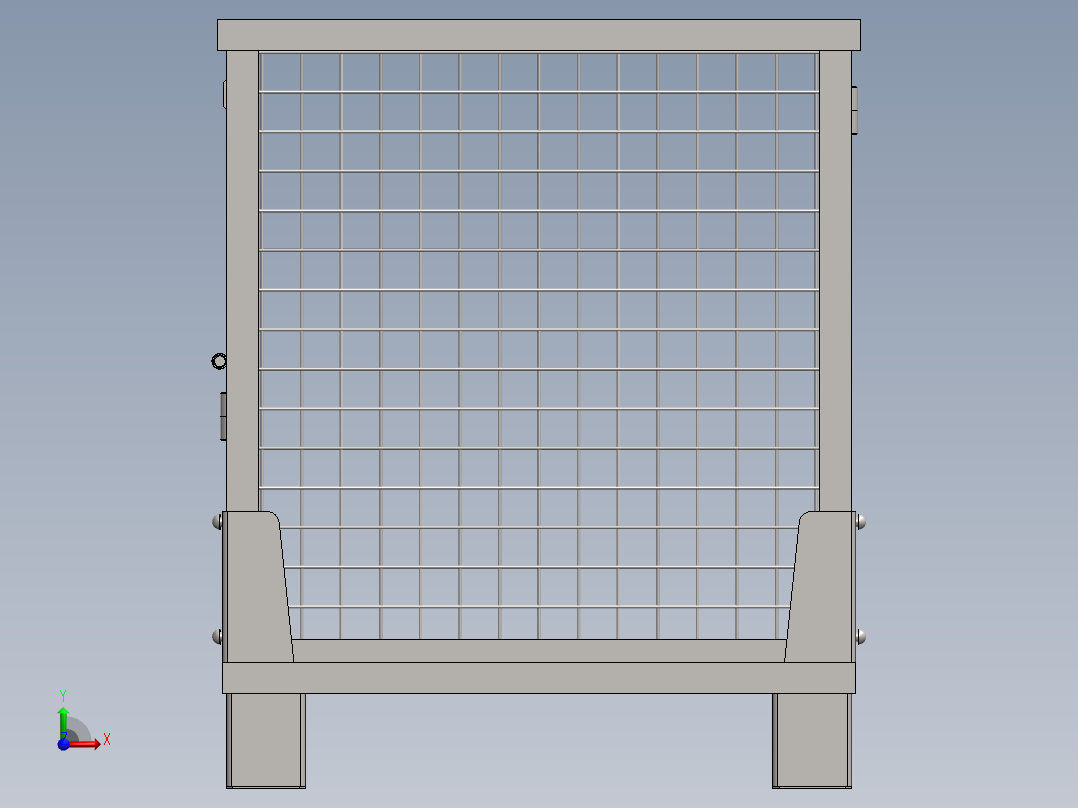 货架、可折叠网格盒托盘前视图