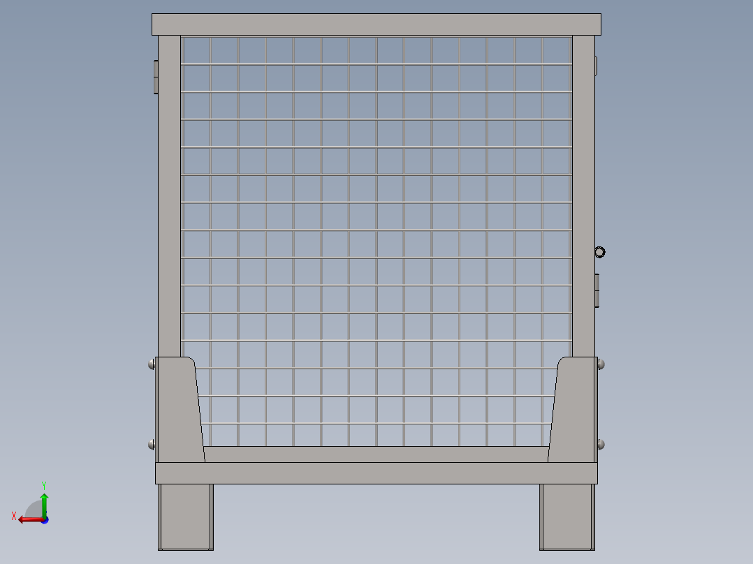 货架、可折叠网格盒托盘后视图