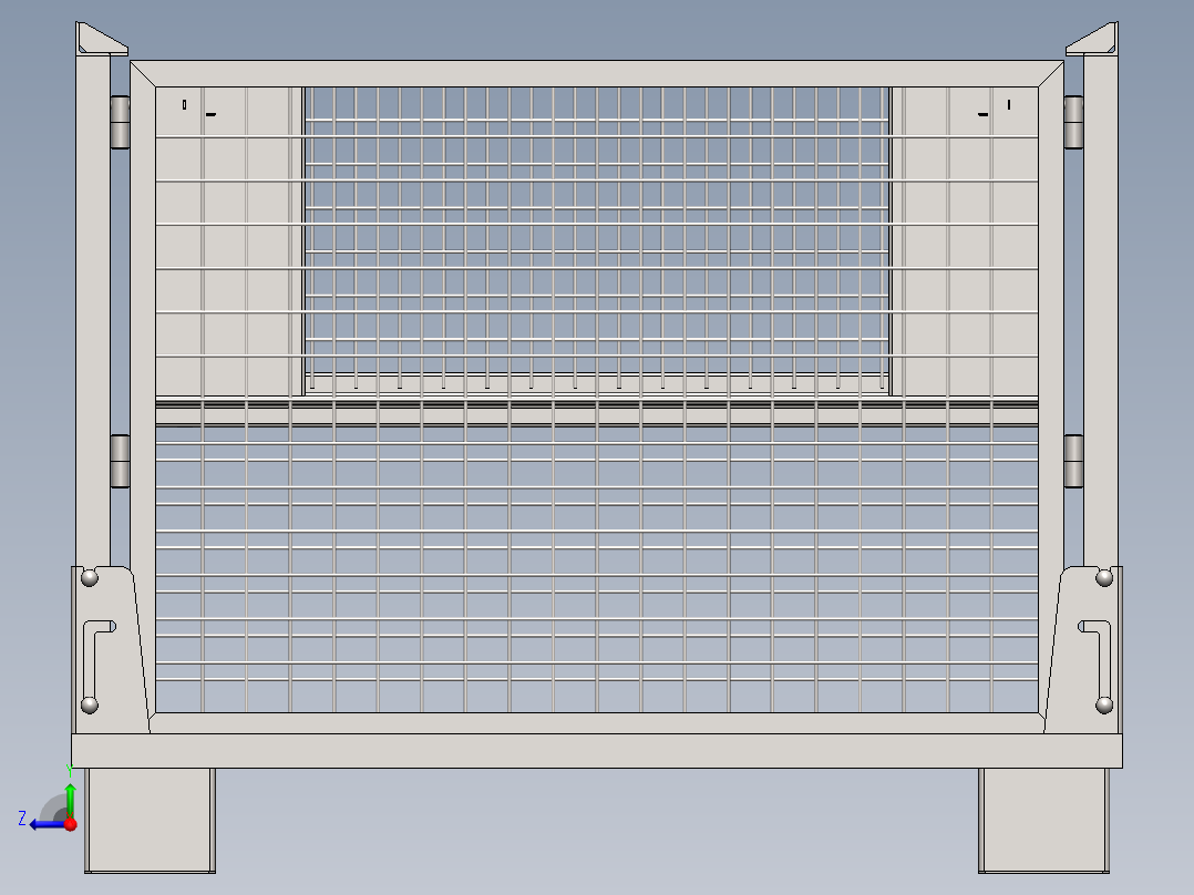 货架、可折叠网格盒托盘右视图