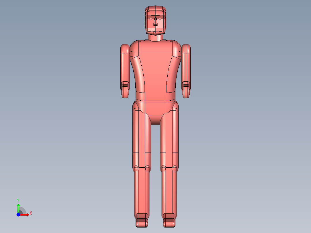 1.8米流水线作业人体模型前视图