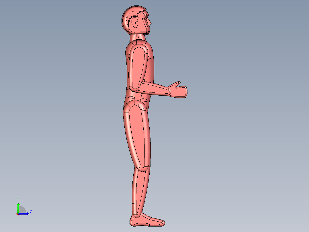 1.8米流水线作业人体模型左视图
