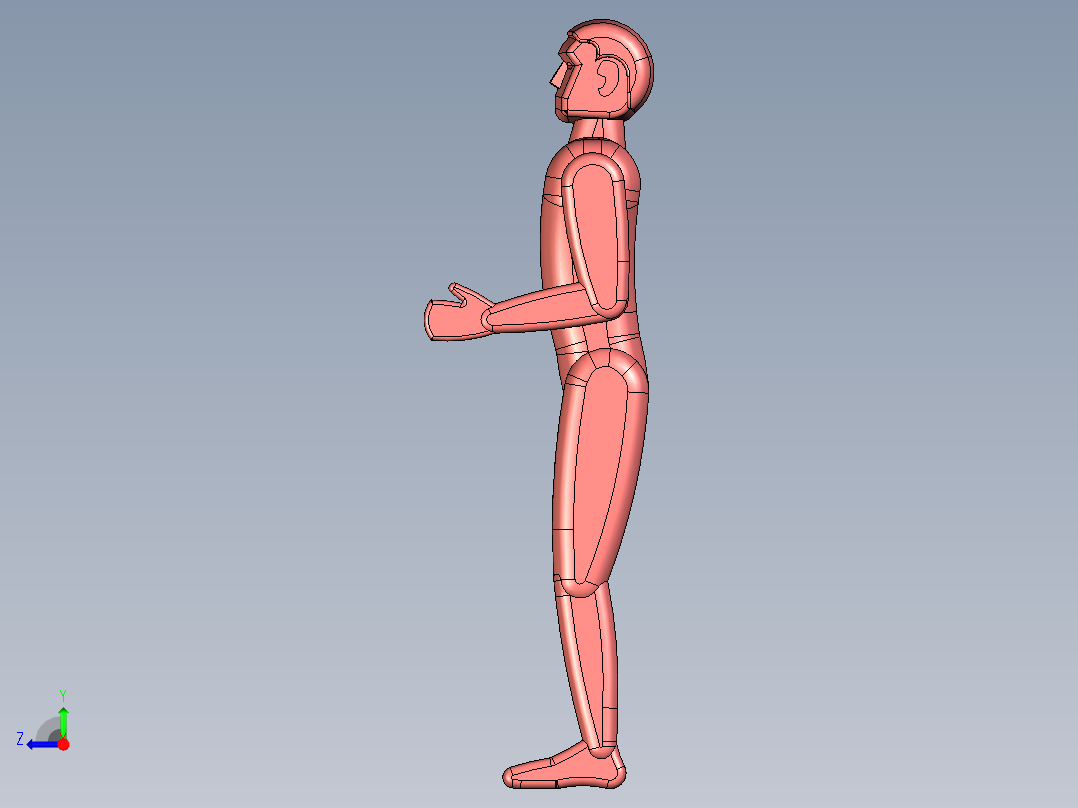 1.8米流水线作业人体模型右视图