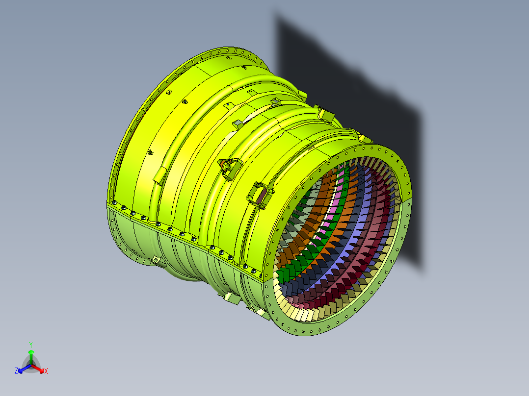 中等推力涡轮喷气发动机主视图