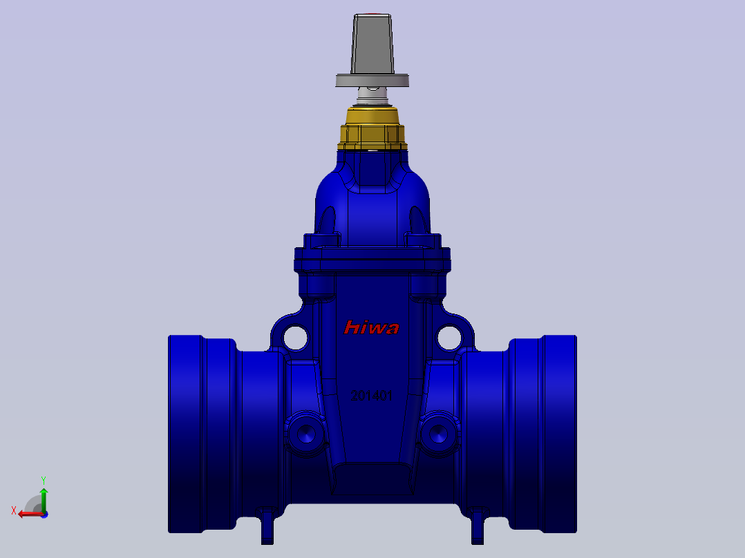 DN100承插闸阀后视图
