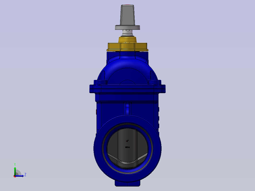 DN100承插闸阀左视图