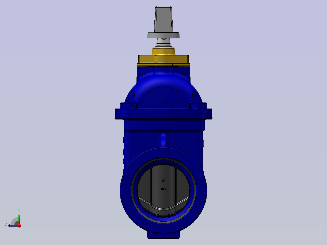 DN100承插闸阀右视图