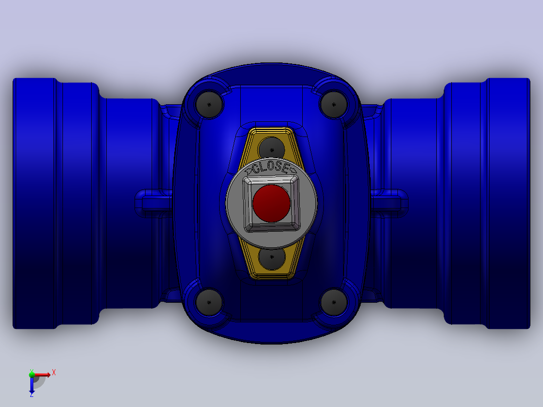 DN100承插闸阀俯视图