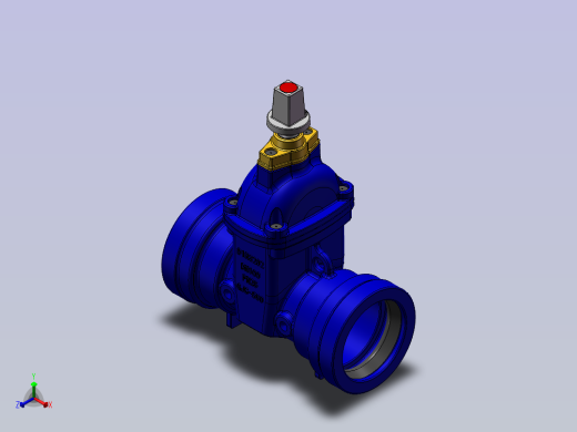 DN100承插闸阀正等轴测缩略图