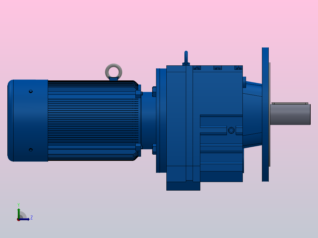 RF107法兰轴伸式安装斜齿轮减速机RF107-Y7.5-4P-132M-M1-0°-Φ450左视图