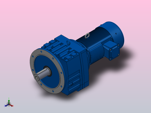 RF107法兰轴伸式安装斜齿轮减速机RF107-Y7.5-4P-132M-M1-0°-Φ450正等轴测缩略图