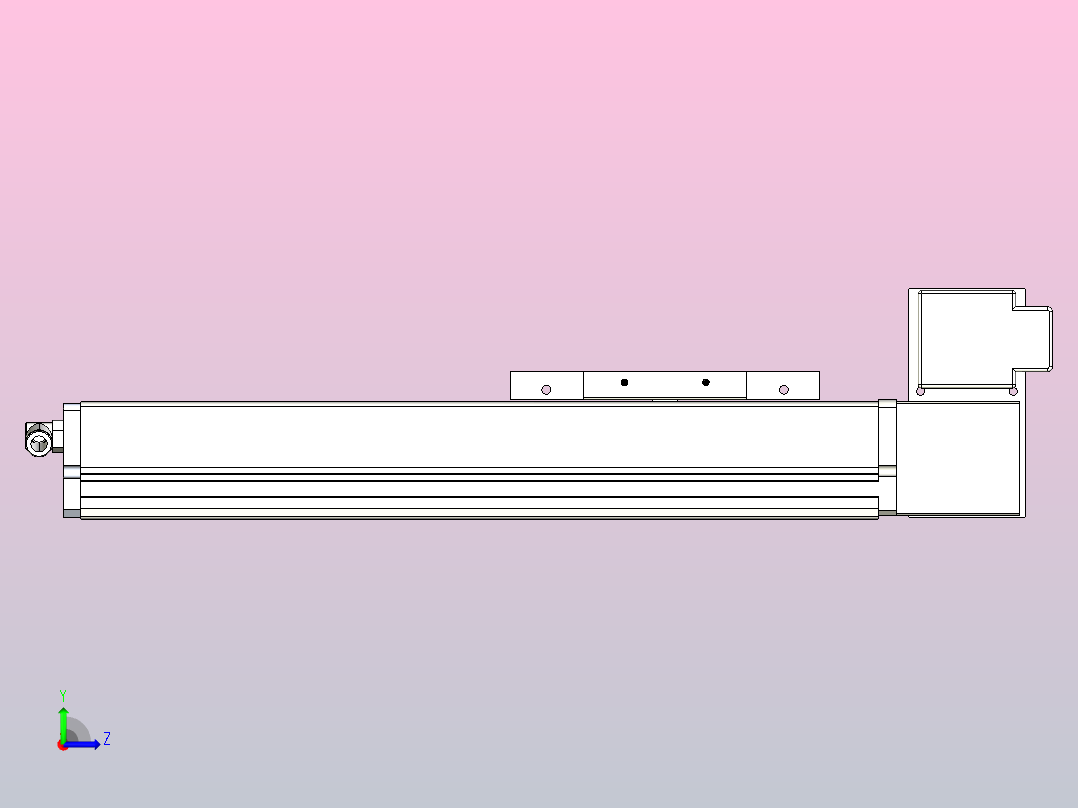 MCB14无尘皮带滑台[MCB14-L40-200-RU-P20-C3]左视图