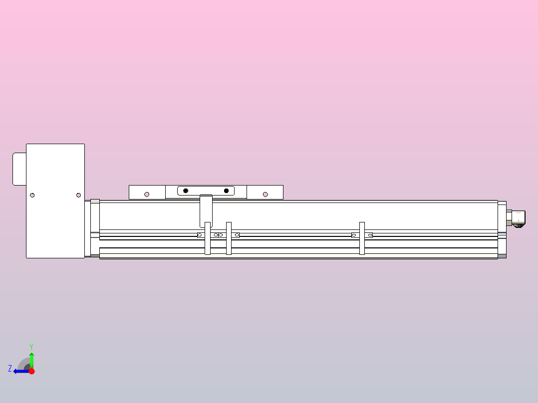 MCB14无尘皮带滑台[MCB14-L40-200-RU-P20-C3]右视图