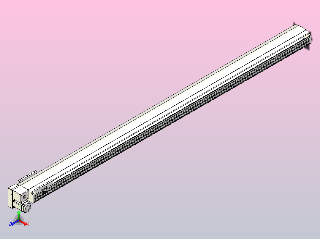 皮带直线轴半封闭可选导轨TPA-HNB-202D-140-L2850-LP-C-P75-N3主视图
