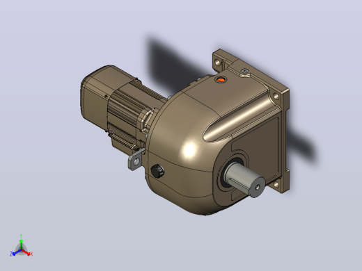带制动器的斜齿轮电机0.4kW i=1200 GM-DB正等轴测缩略图