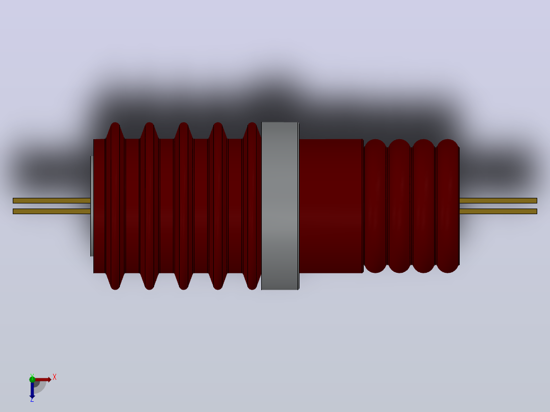 CWC-20KV╱3150A-4000A户外高压陶瓷穿墙套管[CWB-20／3150]俯视图