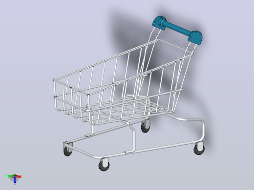 购物手推车3D图纸 Solidworks设计