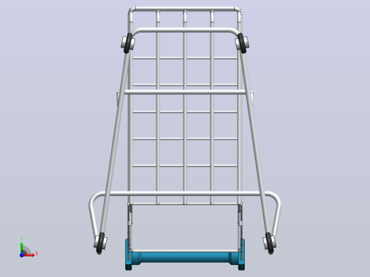 购物手推车3D图纸 Solidworks设计前视缩略图