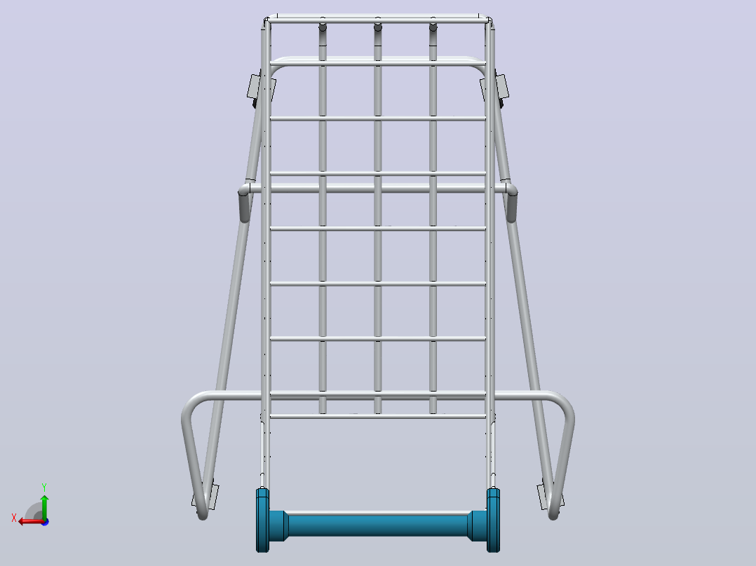 购物手推车3D图纸 Solidworks设计后视图