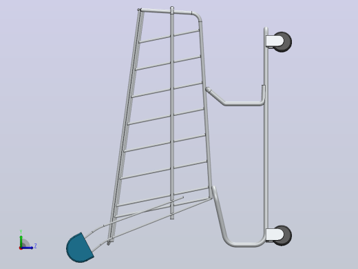 购物手推车3D图纸 Solidworks设计左视缩略图