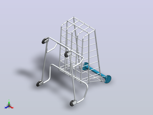 购物手推车3D图纸 Solidworks设计正等轴测缩略图